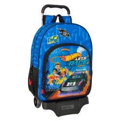 Trolley per la Scuola Hot Wheels Let's race Azzurro Nero 33 x 42 x 14 cm