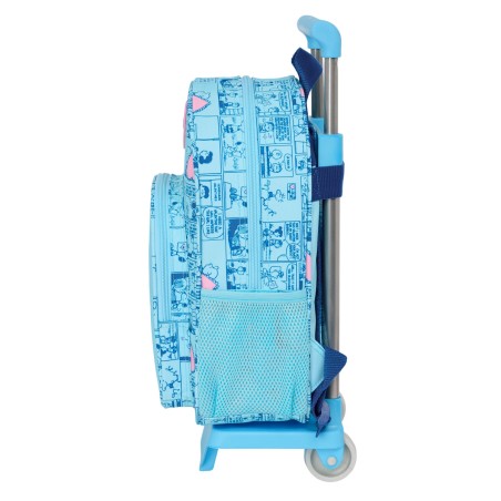 Trolley per la Scuola Snoopy Love Azzurro 26 x 11 x 67 cm 26 x 34 x 11 cm