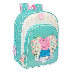 Zaino Scuola Peppa Pig Pretty flowers Giallo Menta 26 x 34 x 11 cm