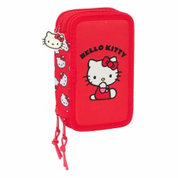 Plumier Triplo Hello Kitty Iconic Bianco Rosso 12,5 x 19,5 x 5,5 cm 37 Pezzi