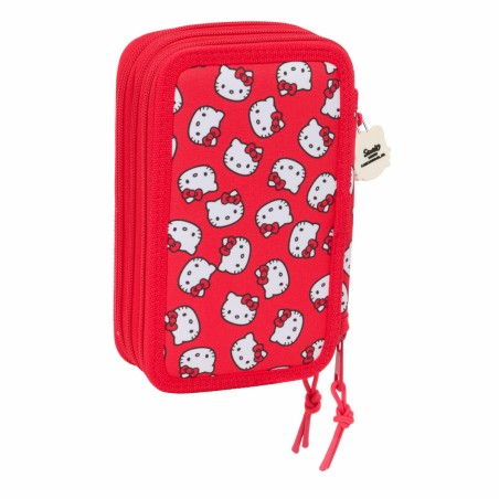 Plumier Triplo Hello Kitty Iconic Bianco Rosso 12,5 x 19,5 x 5,5 cm 37 Pezzi