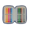 Plumier Triplo F.C. Barcelona Blu Marino 12,5 x 19,5 x 5,5 cm 37 Pezzi