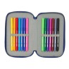 Plumier Triplo F.C. Barcelona Blu Marino 12,5 x 19,5 x 5,5 cm 37 Pezzi