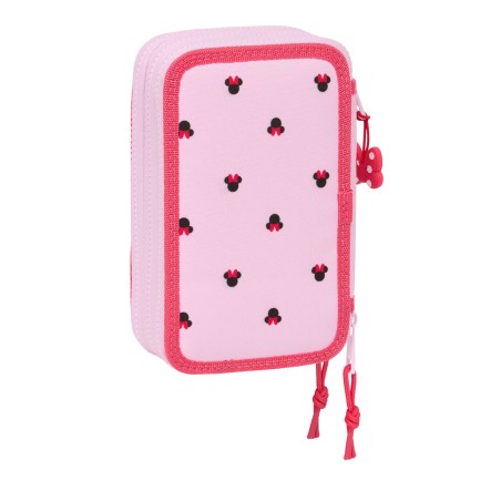 Plumier Triplo Minnie Mouse Naive Rosa 12,5 x 19,5 x 5,5 cm 37 Pezzi