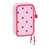Plumier Triplo Minnie Mouse Naive Rosa 12,5 x 19,5 x 5,5 cm 37 Pezzi