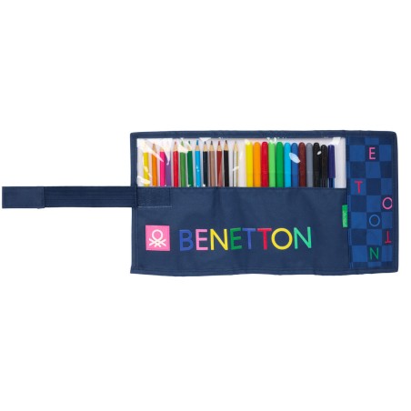 Necessaire Benetton Damero Blu Marino 7 x 20 x 7 cm 27 Pezzi