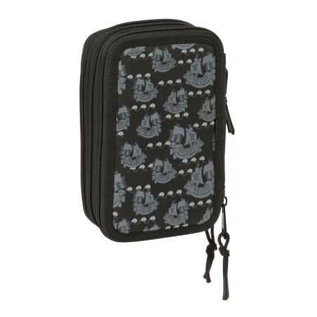 Plumier Triplo One Piece Pirates Nero 12,5 x 19,5 x 5,5 cm 37 Pezzi