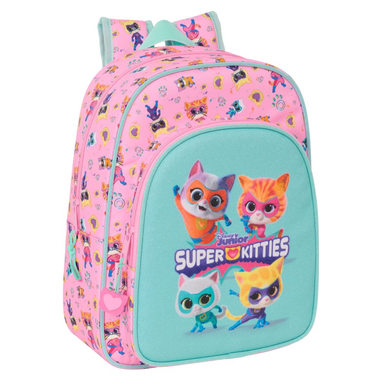Zaino Scuola SuperKitties Rosa Turchese 26 x 34 x 11 cm Zaino Scuola SuperKitties Rosa Turchese 26 x 34 x 11 cm