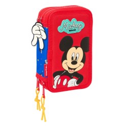 Plumier Triplo Mickey Mouse Clubhouse Good day Azzurro 12,5 x 19,5 x 5,5 cm 37 Pezzi