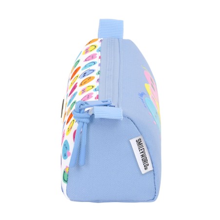 Necessaire Smiley Joyful Multicolore Azzurro Chiaro 21 x 8 x 7 cm