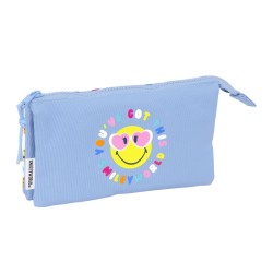Necessaire Smiley Joyful Multicolore Azzurro Chiaro 22 x 12 x 3 cm