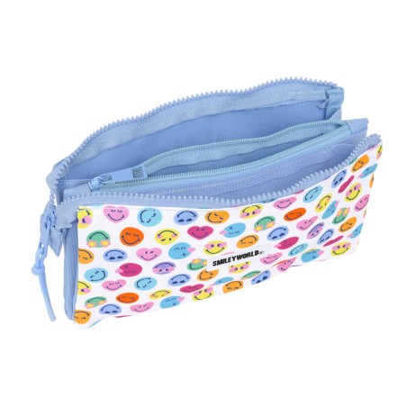 Necessaire Smiley Joyful Multicolore Azzurro Chiaro 22 x 12 x 3 cm