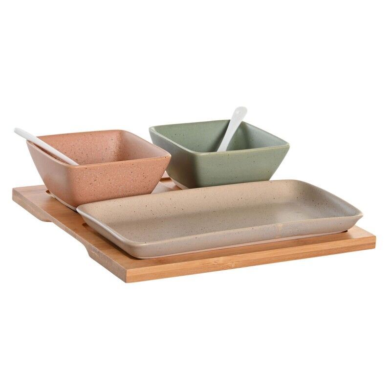Set da Aperitivo DKD Home Decor 24 x 23,5 x 1,5 cm Porcellana Multicolore Bambù 6 Pezzi Scandinavo Set da Aperitivo DKD Home Decor 24 x 23,5 x 1,5 cm Porcellana Multicolore Bambù 6 Pezzi Scandinavo