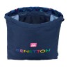 Zainetto con Cordini Benetton Damero Blu Marino 35 x 40 x 1 cm