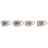 Set di Tazze da Caffè Home ESPRIT Bianco Beige Metallo Gres 150 ml
