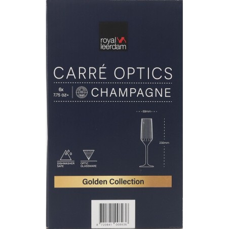 Calice da champagne Inde Carre optics 6 Pezzi