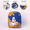 Zaino Scuola 3D Sonic Azzurro 25 x 31 x 9 cm Arancio