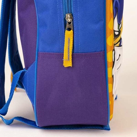 Zaino Scuola 3D Sonic Azzurro 25 x 31 x 9 cm Arancio