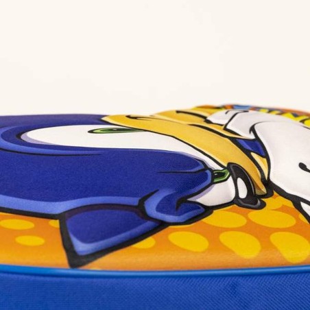 Zaino Scuola 3D Sonic Azzurro 25 x 31 x 9 cm Arancio