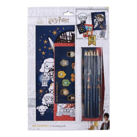 Set di Cancelleria Harry Potter Azzurro Nero Rosso 16 Pezzi (6 Pezzi)