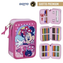 Plumier Triplo Minnie Mouse Rosa 12,5 x 6,5 x 19,5 cm