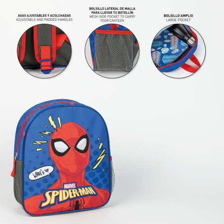 Zaino Scuola Spider-Man Azzurro 8,0 x 30,0 x 25,0 cm