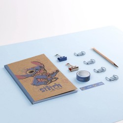 Set di Cancelleria Stitch Azzurro 10 Pezzi (6 Pezzi)