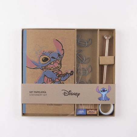 Set di Cancelleria Stitch Azzurro 10 Pezzi (6 Pezzi)