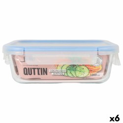 Porta pranzo Ermetico Quttin Boho Trasparente Rettangolare 1 L (6 Unità)