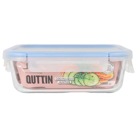 Porta pranzo Ermetico Quttin Boho Trasparente Rettangolare 1 L (6 Unità)