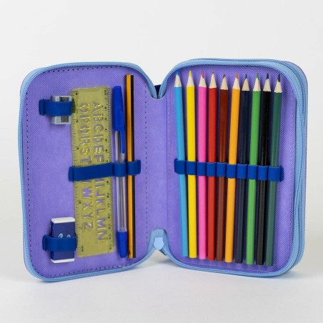 Astuccio Stitch Azzurro 12,5 x 19,5 x 4,5 cm