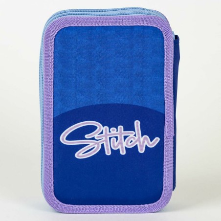Astuccio Stitch Azzurro 12,5 x 19,5 x 4,5 cm