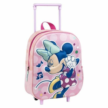 Trolley per la Scuola 3D Minnie Mouse Rosa 25,0 x 31,0 x 10,0 cm