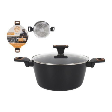 Casseruola con coperchio MasterChef 28 cm 2,5 mm (4 Unità)