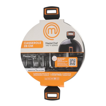 Casseruola con coperchio MasterChef 28 cm 2,5 mm (4 Unità)