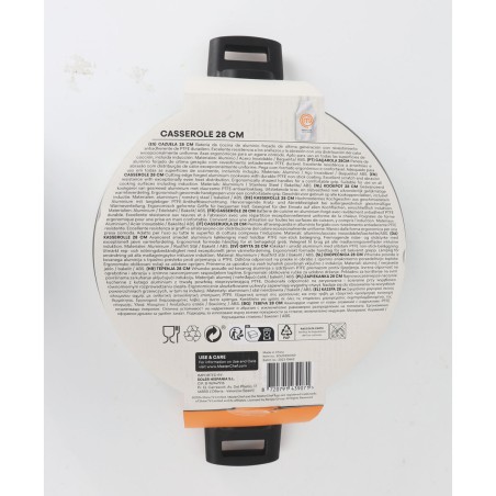 Casseruola con coperchio MasterChef 28 cm 2,5 mm (4 Unità)