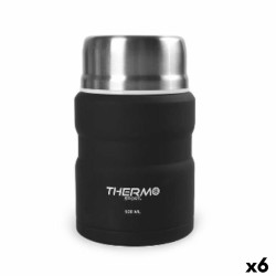 Thermos per Alimenti ThermoSport Nero Acciaio 500 ml (6 Unità)