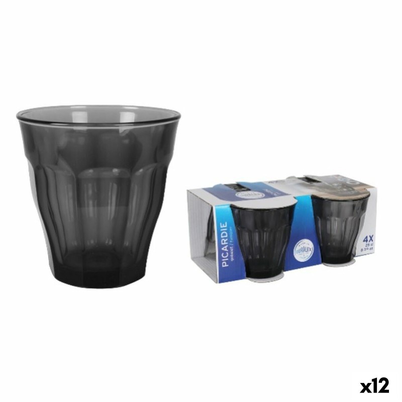 Bicchiere di acqua Duralex Picardie Nero Grigio 250 ml 4 Pezzi (12 Unità) Bicchiere di acqua Duralex Picardie Nero Grigio 250 ml 4 Pezzi (12 Unità)