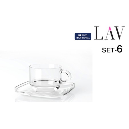 Set di 6 Tazze con Piatto LAV Cozy (6 Unità)