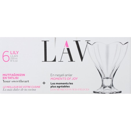 Set di Bicchieri LAV Lily 250 ml 6 Pezzi (4 Unità)