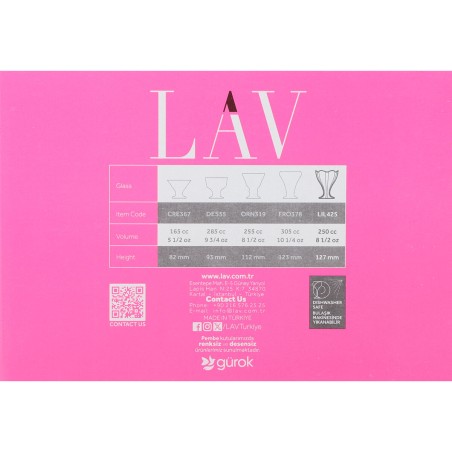 Set di Bicchieri LAV Lily 250 ml 6 Pezzi (4 Unità)