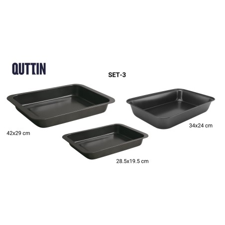 Set di Vassoi Quttin 28,5 x 19,5 cm 34 x 24 cm 42 x 29 cm 3 Pezzi (6 Unità)