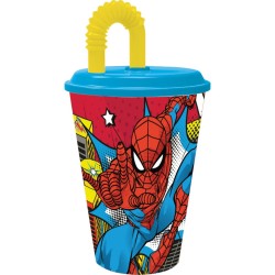 Bicchiere con Cannuccia Spider-Man CZ11366 430 ml