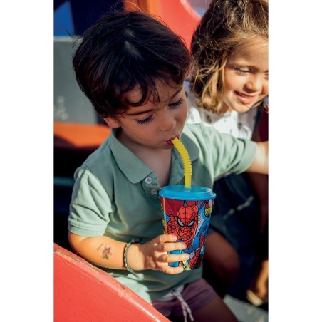 Bicchiere con Cannuccia Spider-Man CZ11366 430 ml