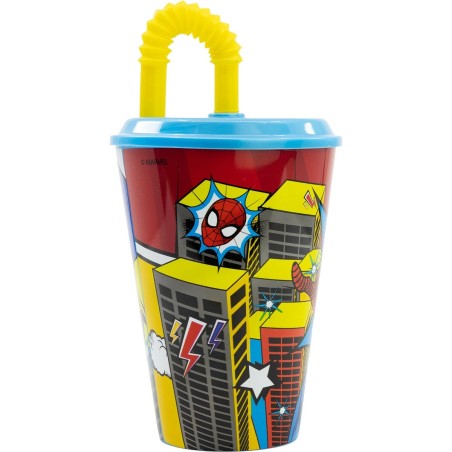 Bicchiere con Cannuccia Spider-Man CZ11366 430 ml