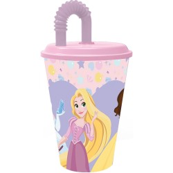 Bicchiere con Cannuccia Disney Princess CZ11362 430 ml