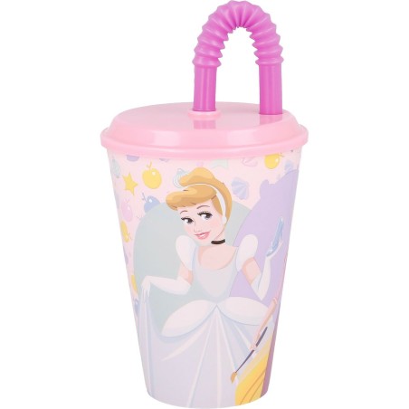 Bicchiere con Cannuccia Disney Princess CZ11362 430 ml