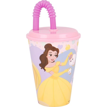 Bicchiere con Cannuccia Disney Princess CZ11362 430 ml