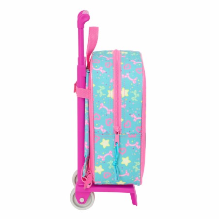 Trolley per la Scuola Gabby's Dollhouse Confetti Rosa Turchese 22 x 27 x 10 cm