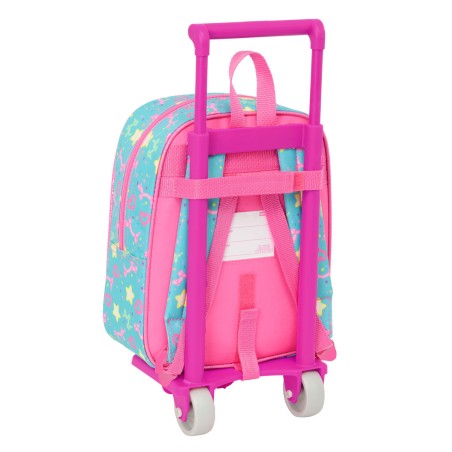 Trolley per la Scuola Gabby's Dollhouse Confetti Rosa Turchese 22 x 27 x 10 cm